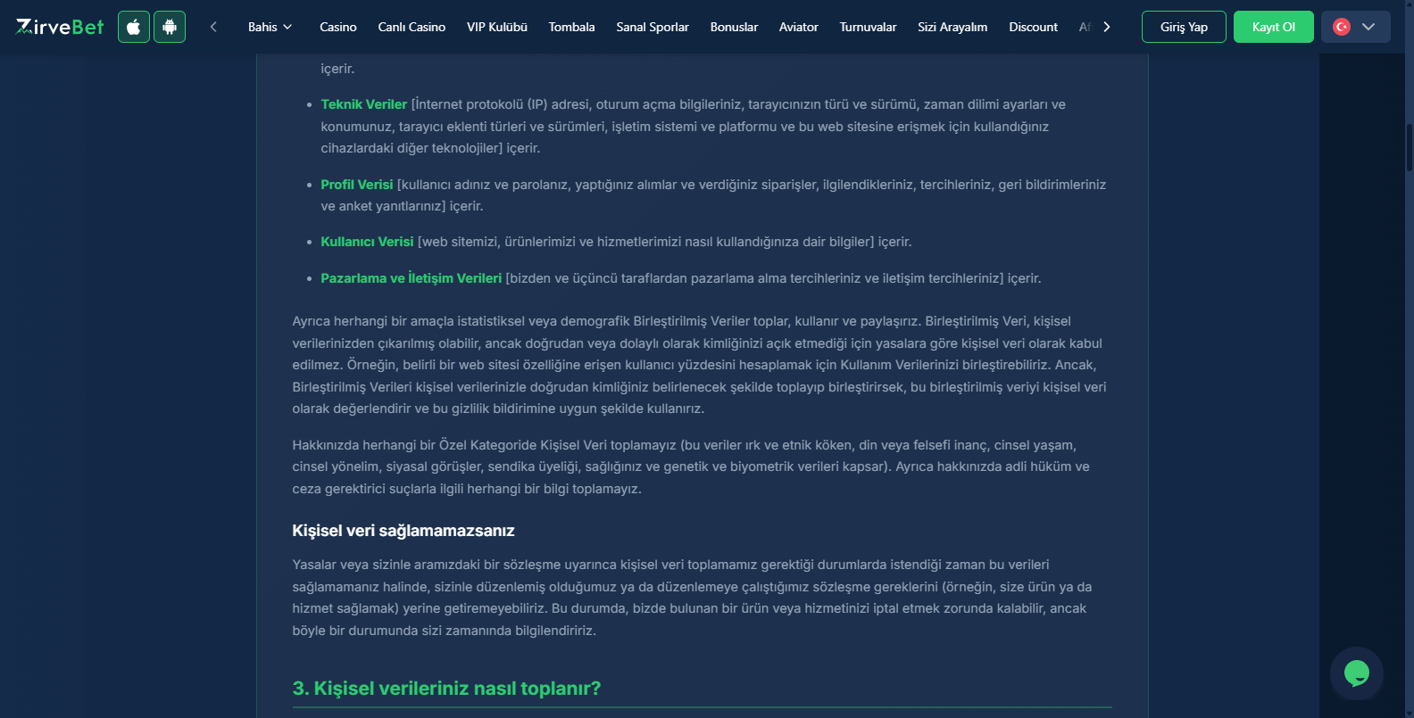 Zirvebet Adres Değişikliği