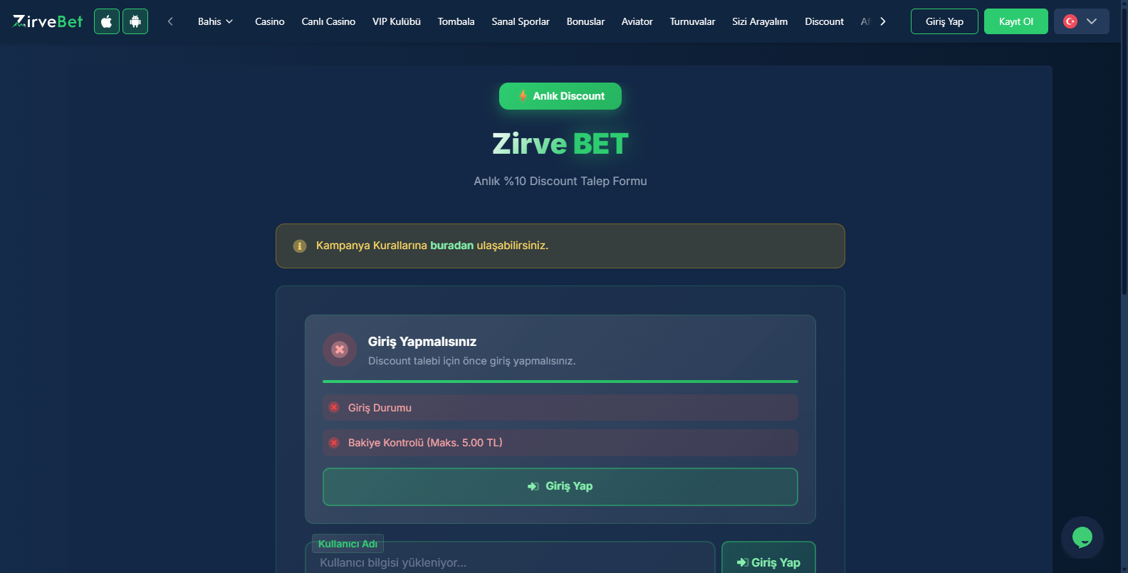 Zirvebet Yeni Bonuslar