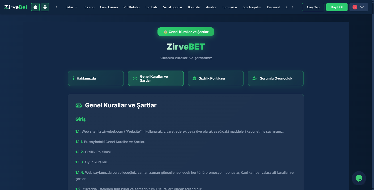 Zirvebet Altyapısı
