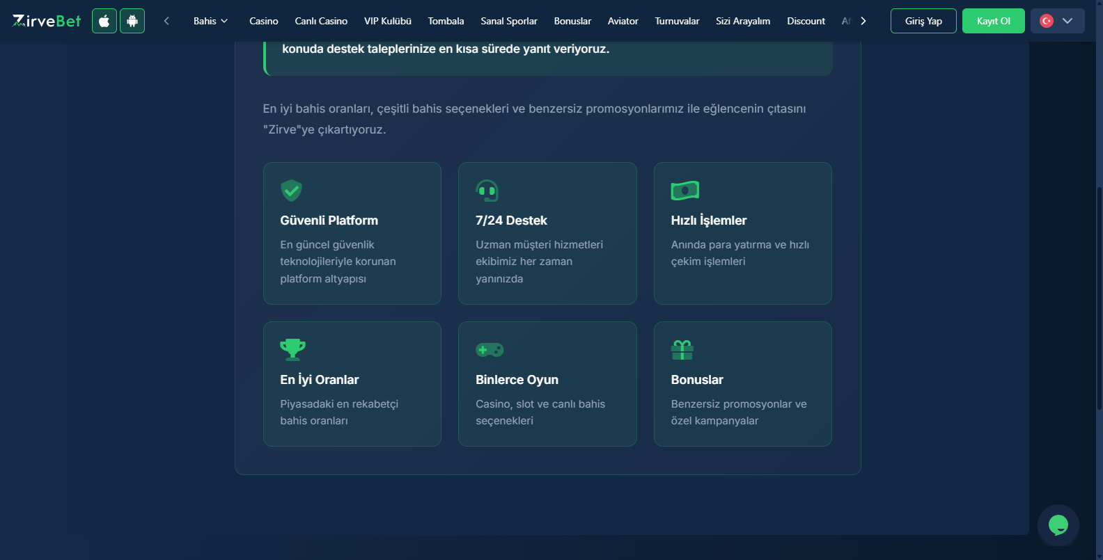 Zirvebet Mefete Yatırım Bonusu